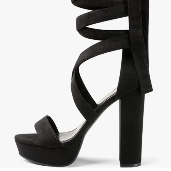 NEW Dream Pairs High Heels Chunky Block Sexy Platform Heels Strappy Gladiator 6 - Picture 3 of 4